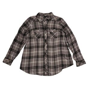 Torrid Plaid‎ Button-Up Shirt Gray and Black Size 1